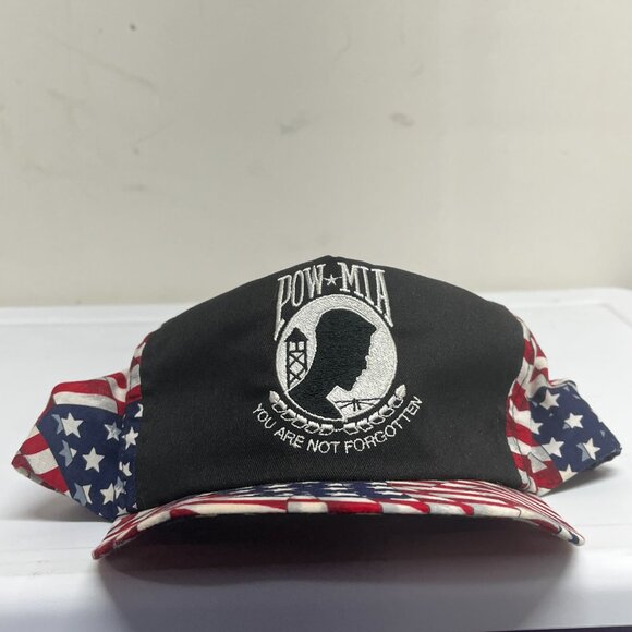 Vintage POW MIA USA Flag All Over Print Snapback Hat Military Adjustable - Picture 7 of 7